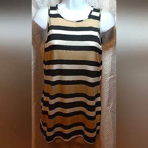 Banana Republic Top, Sleeveless Blouse, Business Casual, Office Attire Black Tan